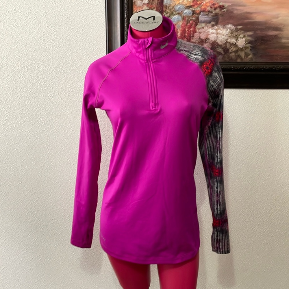 Nike Pro Combat Dri-Fit Fitted Pullover 1/4 Zip Running Jacket Sweatshirt Large